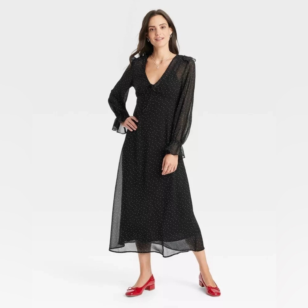 a new day Black Polka Dot Dress